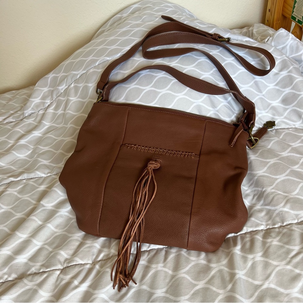 Lucky brand tan leather crossbody/shoulder bag NWT